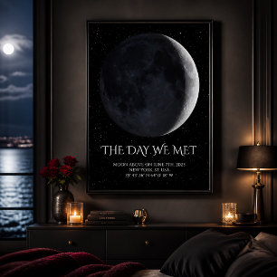 Moon Phase By Date Personalised Couples Poster