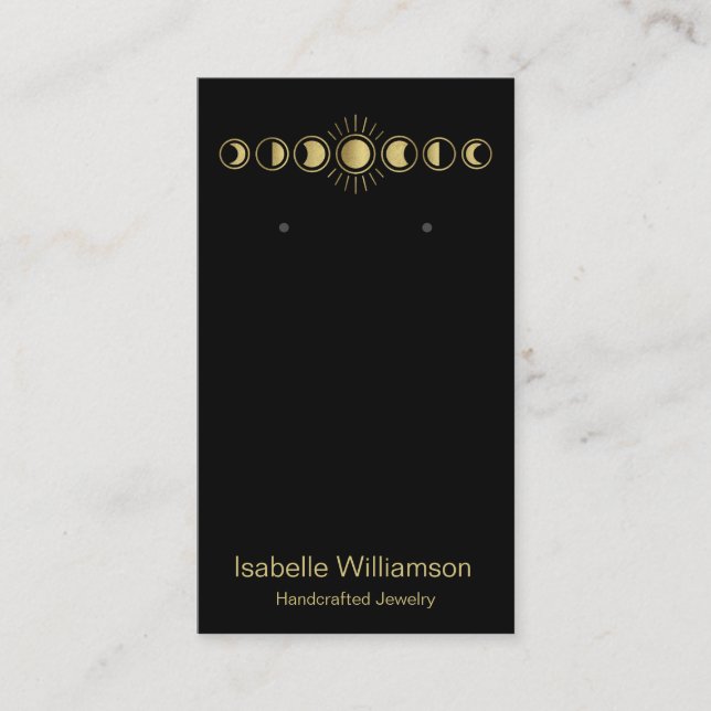 Moon Phase Celestial Jewellery Earring Display Business Card (Front)