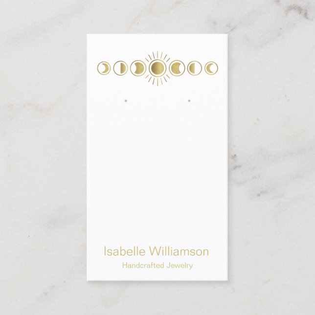 Moon Phase Celestial Jewellery Earring Display Business Card (Front)