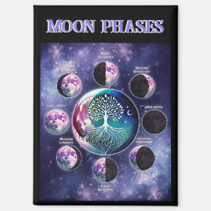 Moon Phase Chart Magnet with Tree of Life   Celest