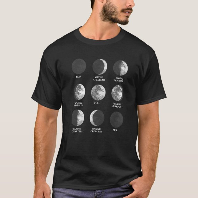 Moon Phase Cycle Space T-Shirt (Front)