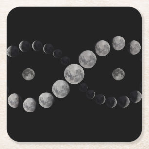 Moon phase infinity coasters