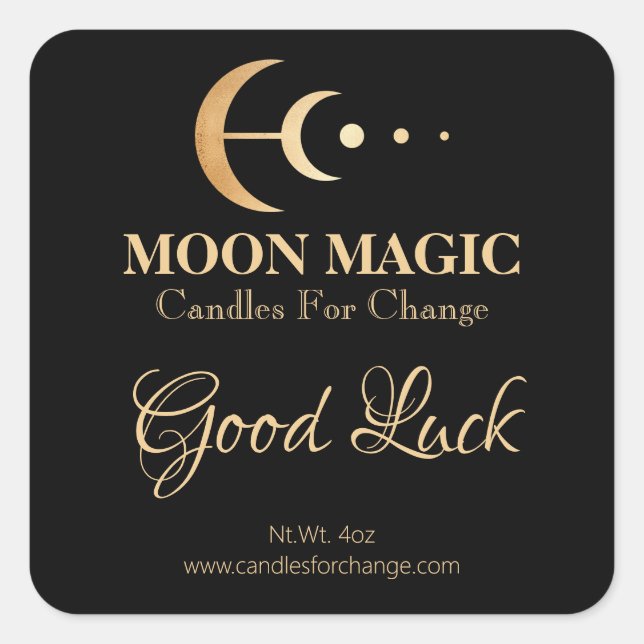 Moon Phase Intention Soy Candles Square Sticker (Front)