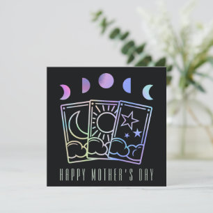 Moon Phase Tarot Mother's Day Holographic Holiday Card
