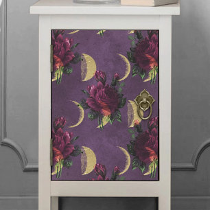 Moon Phases and Purple Roses   Gorgeous New Age Tissue Paper