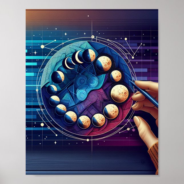 Moon Phases Art Poster (Front)