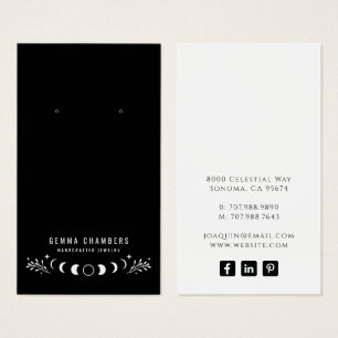 Moon Phases Black Earring Jewellery Display Cards