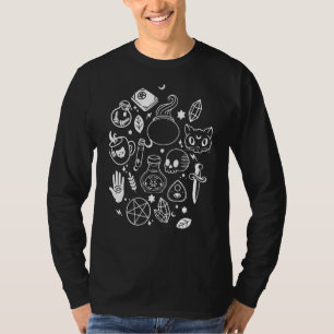 Moon Phases Cat Pagan Witch Wicca Wiccan T-Shirt