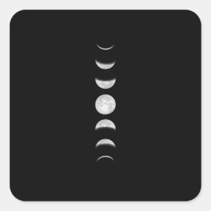 Moon Phases Cool Astronomy Square Sticker