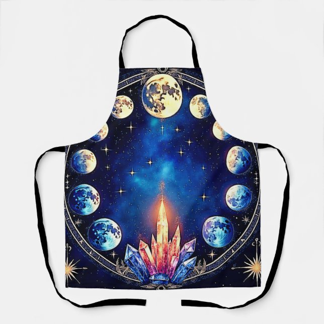 Moon Phases Crystal Cosmos Apron (Front)