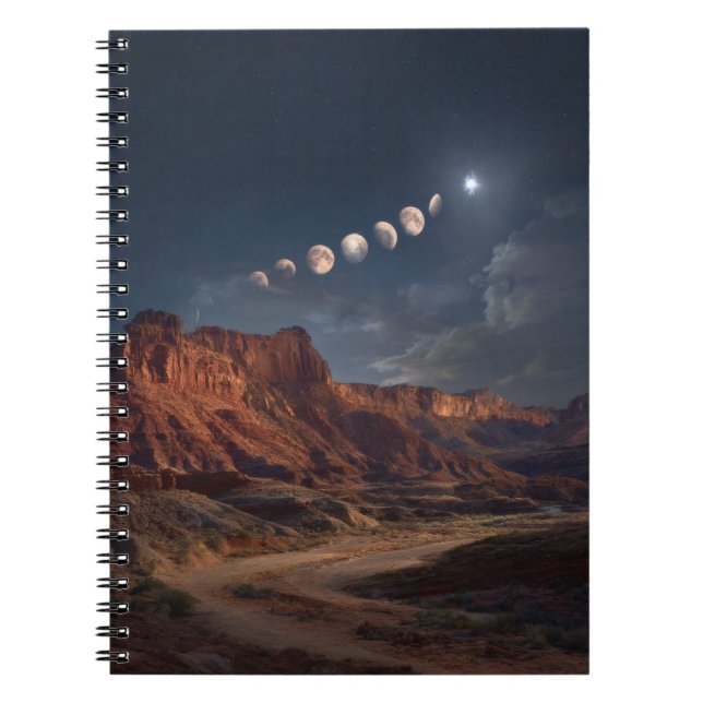 Moon Phases Desert Night Notebook (Front)