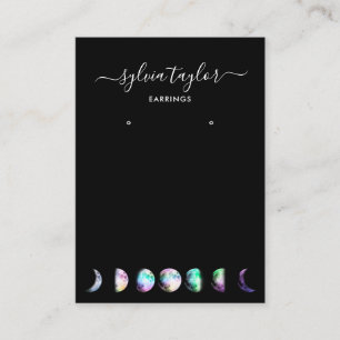 moon phases  Earring frame display add logo Busine Business Card