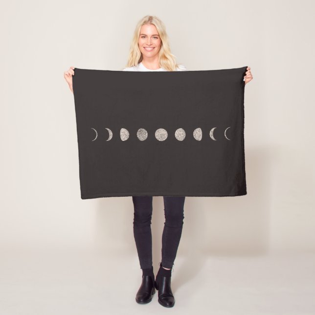 Moon phases fleece blanket (In Situ)