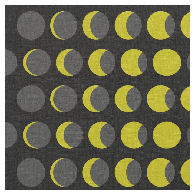 Moon Phases Mid Century Modern Fabric (Close Up)