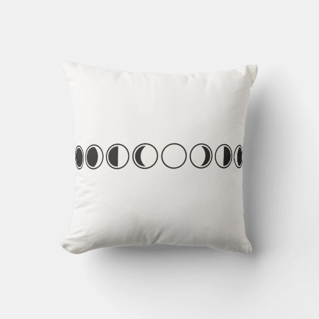 Moon Phases Minimalist Line Art Cushion (Front)