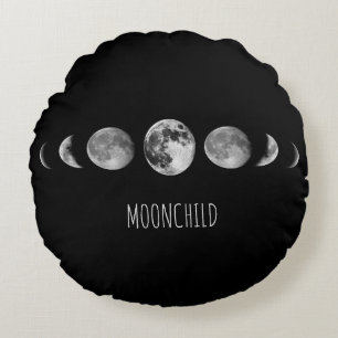 Moon Phases * Moonchild Round Cushion