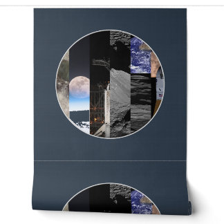 Moon Phases Mosaic Wallpaper | Midnight Mural