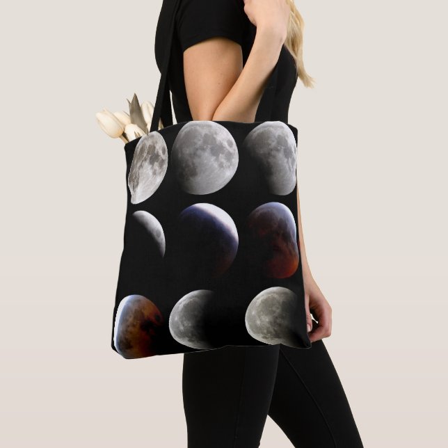 Moon Phases Pagan Wiccan Ritual Altar Tote Bag (Close Up)