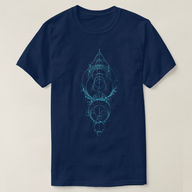 Moon Phases Sacred Geometry T-Shirt (Design Front)
