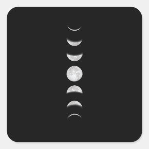 Moon Phases Square Sticker