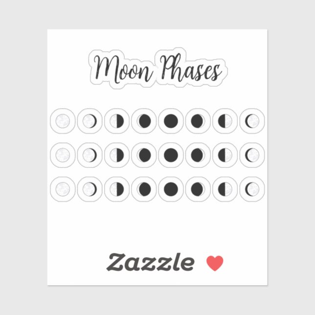 Moon Phases Tracker Lunar Cycles Mini Bujo Planner (Sheet)