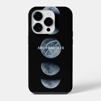 Moon Phrase Custom Name Black Galaxy Space Star iPhone 14 Pro Case