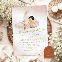 Moon Pink Boho Mexican Girl Angel Baby Shower