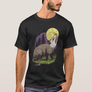 Moon Possum Funny Marsupial Rodent Opossums Retro T-Shirt