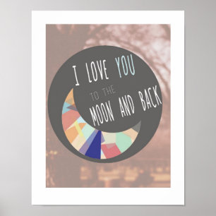 Moon poster in grey
