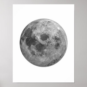Moon Poster, Moon Wall Decor, Full Moon Poster