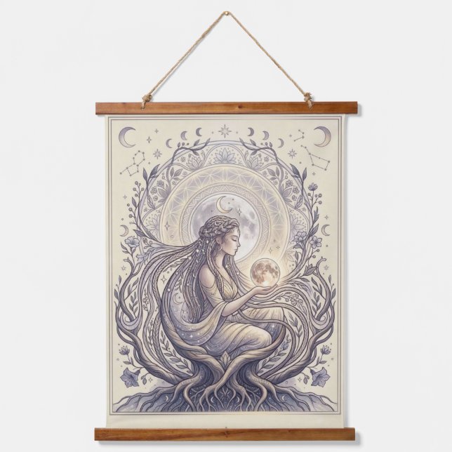 Moon Priestess Goddess Hanging Tapestry (Front)
