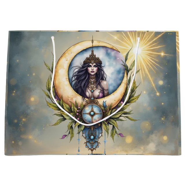 Moon Priestess – Keeper of the Celestial Balance.  Large Gift Bag (Front)