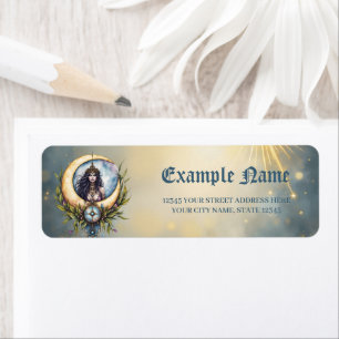 Moon Priestess – Keeper of the Celestial Balance. Return Address Label