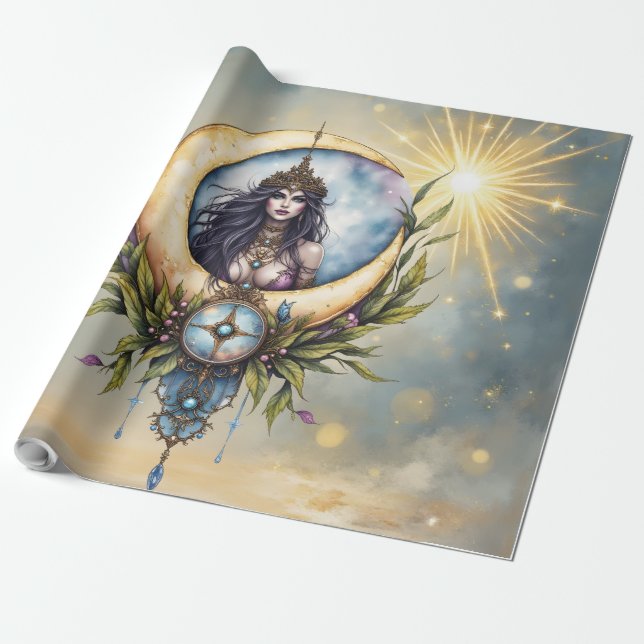 Moon Priestess – Keeper of the Celestial Balance.  Wrapping Paper (Unrolled)