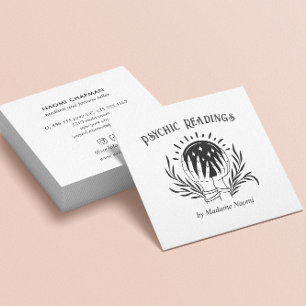 MOON PSYCHIC MEDIUM CRYSTAL BALL FORTUNE TELLER  SQUARE BUSINESS CARD