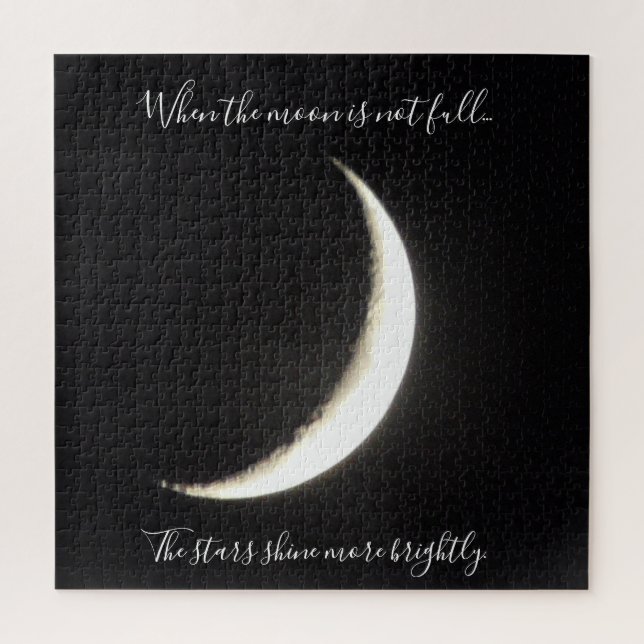Moon Quote Sliver of the Moon Challenging Jigsaw Puzzle (Vertical)