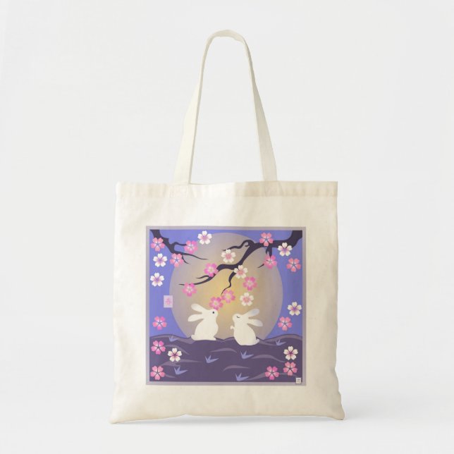 Moon Rabbits Tote Bag (Front)