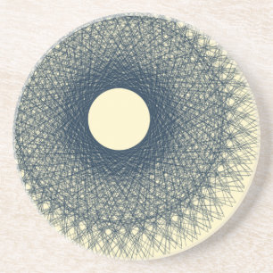 moon radiating black light  abstract art coaster