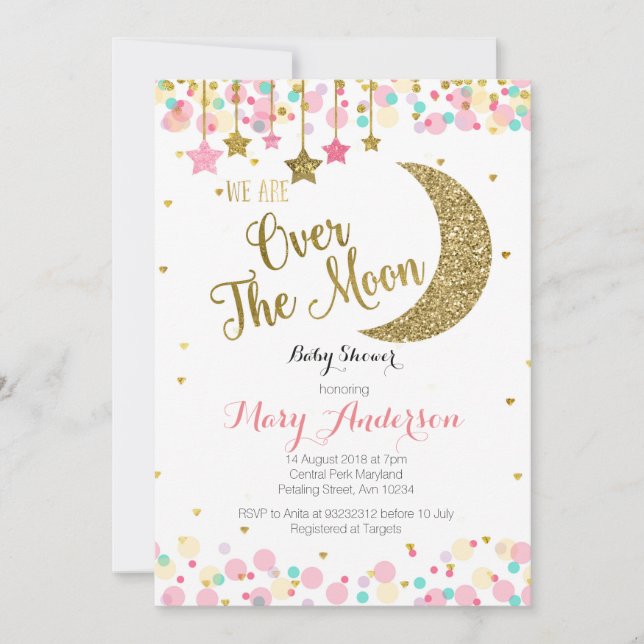 Moon Rainbow Baby Shower Invitation (Front)