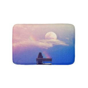 Moon Rainbow: Pastel Sky Beauty. Bath Mat
