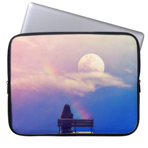 Moon Rainbow: Pastel Sky Beauty. Laptop Sleeve