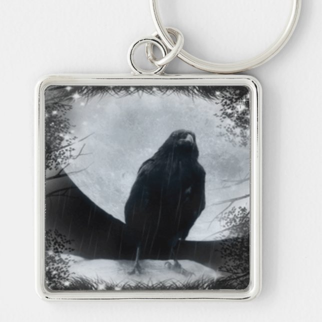Moon Raven Key Ring (Front)