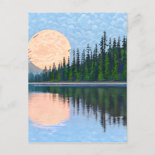 Moon Reflecting Over a Lake Postcard