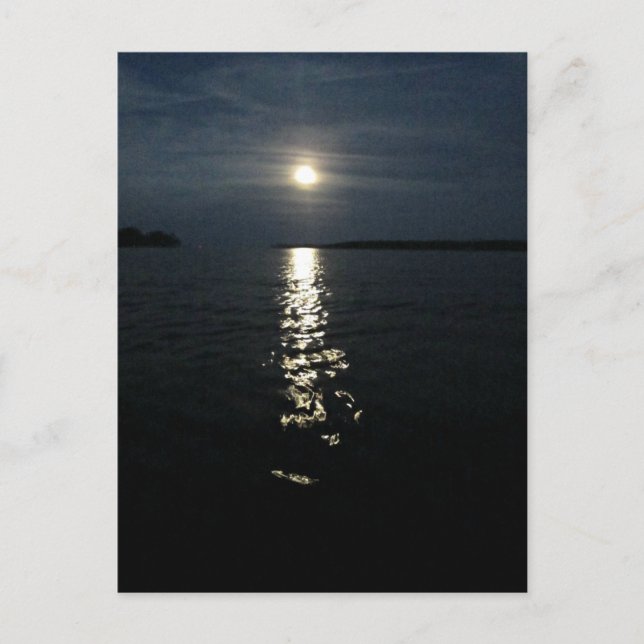 Moon reflection over water. postcard (Front)