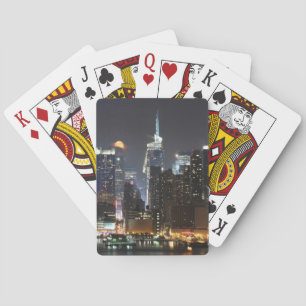 Moon rises over midtown New York. Playing Cards