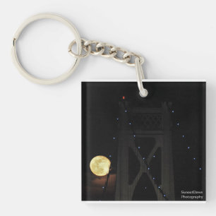 Moon Rising along the Mid-Hudson Bridge Key Ring