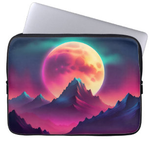 moon rising between the mountains laptop sleeve