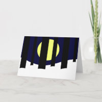 Moon Rising near Forest in Winter: Blank