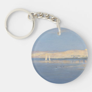 Moon Rising over the Nile Key Ring