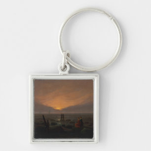 Moon Rising Over the Sea, 1821 Key Ring